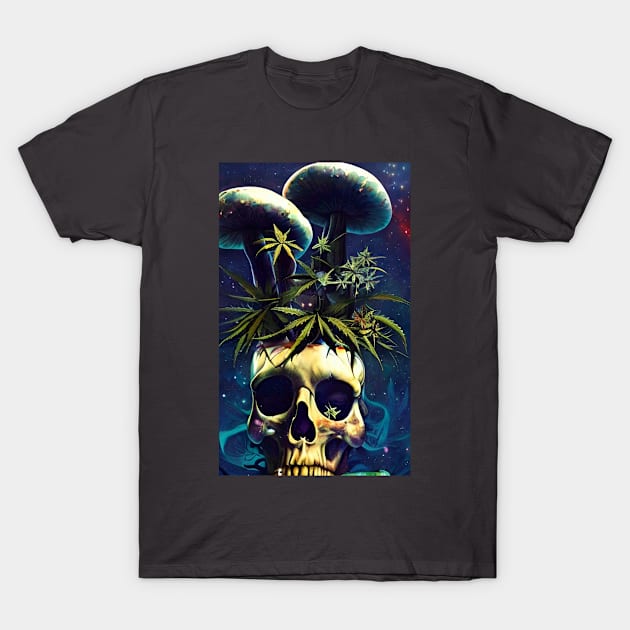 HEAD POT psychedelic skull T-Shirt by Stonerin